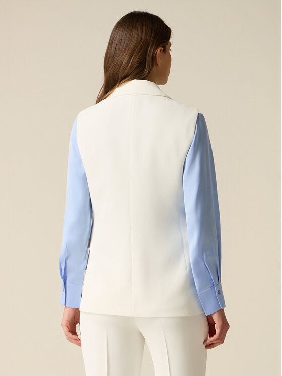 Oltre Oltre Gilet L036R000048N021 Bianco Slim Fit
