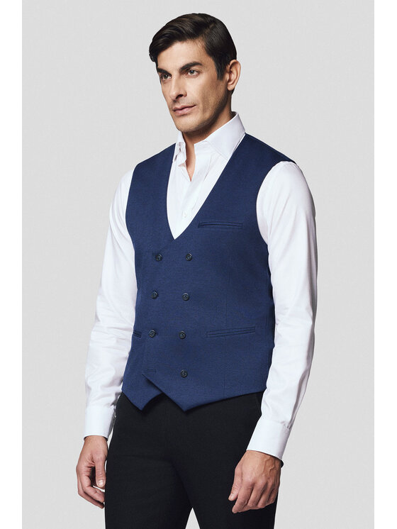 Lancerto Lancerto Kamizelka Narcao KA131125000008 Granatowy Slim Fit