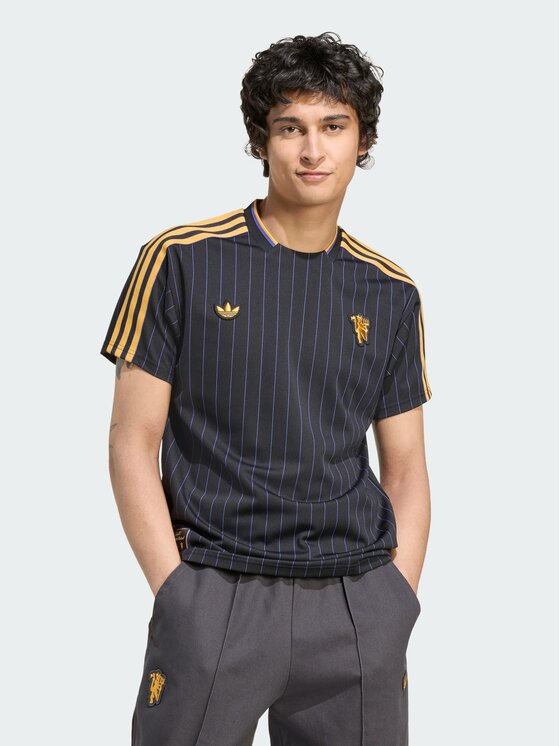 adidas adidas Koszulka techniczna Manchester United Terrace Icons Jersey Czarny Loose Fit