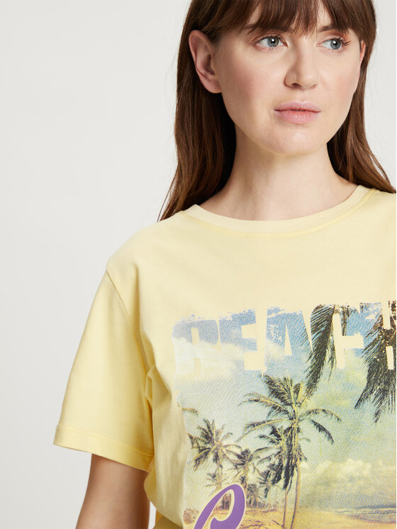 Cross Jeans Cross Jeans T-Shirt 56059-011 Żółty Regular Fit