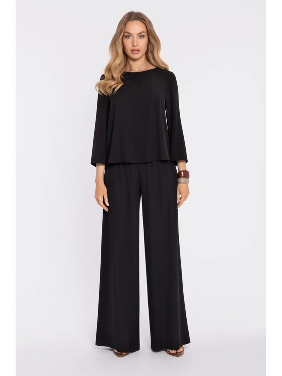 Made of Emotion Made of Emotion Pantaloni palazzo M906 Nero Palazzo Fit