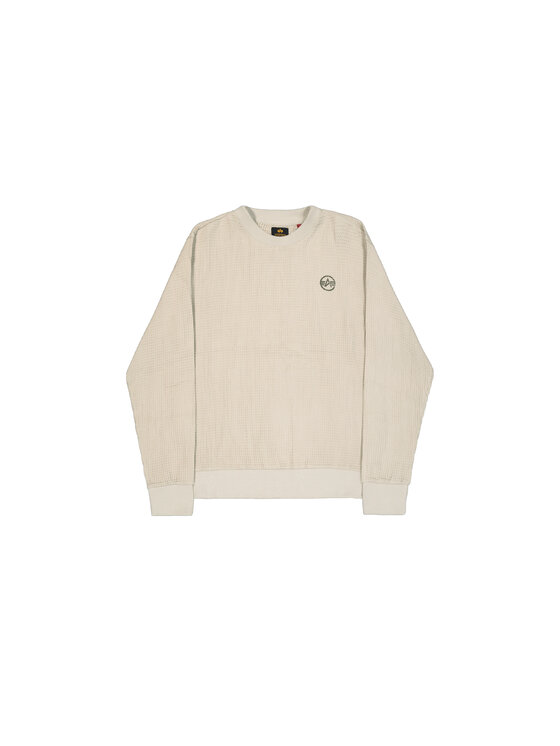 Alpha Industries Alpha Industries Bluza Studio Waffle Sweatshirt Beżowy Loose Fit