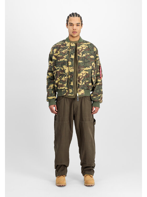 Alpha Industries Alpha Industries Kurtka bomber MA-1 Quilted Camouflage Bomber Jacket Zielony Core Fit