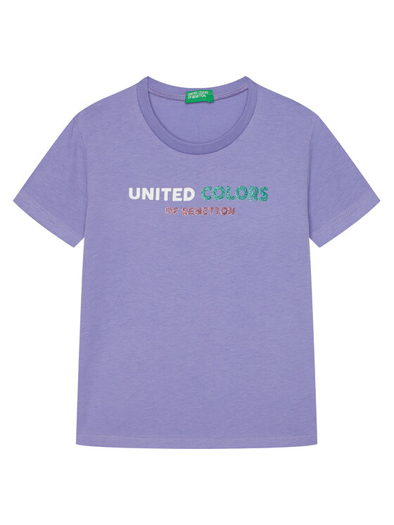 United Colors Of Benetton T-Shirt 3I1XC10MZ Fioletowy Regular Fit