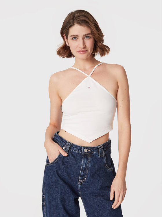 Tommy Jeans Top Party DW0DW14888 Bela Regular Fit