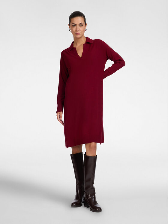 Elena Mirò Elena Mirò Sukienka codzienna 7601Z000133N036 Bordowy Regular Fit
