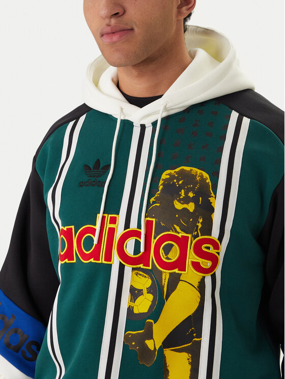 adidas adidas Bluza Archive Football Graphic KD1438 Zielony Loose Fit