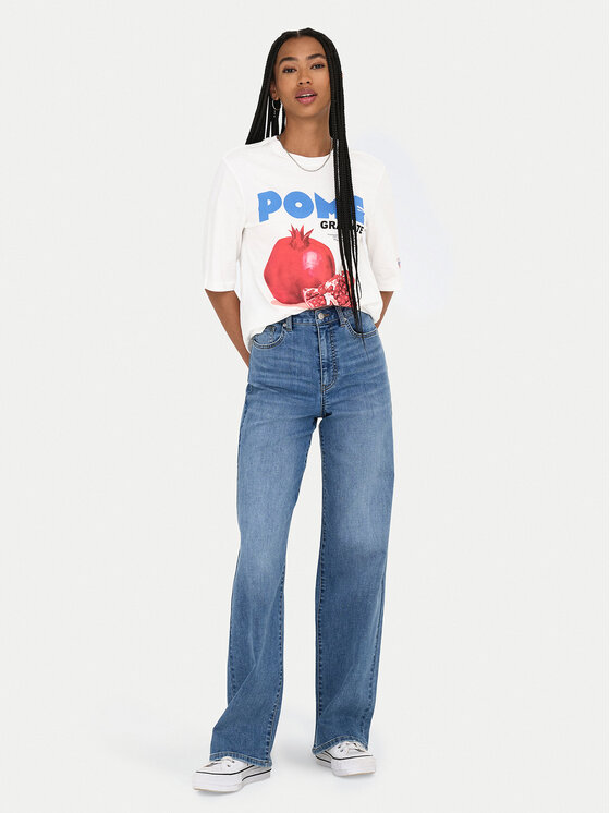 ONLY ONLY T-krekls Phoebe 15351369 Balts Regular Fit