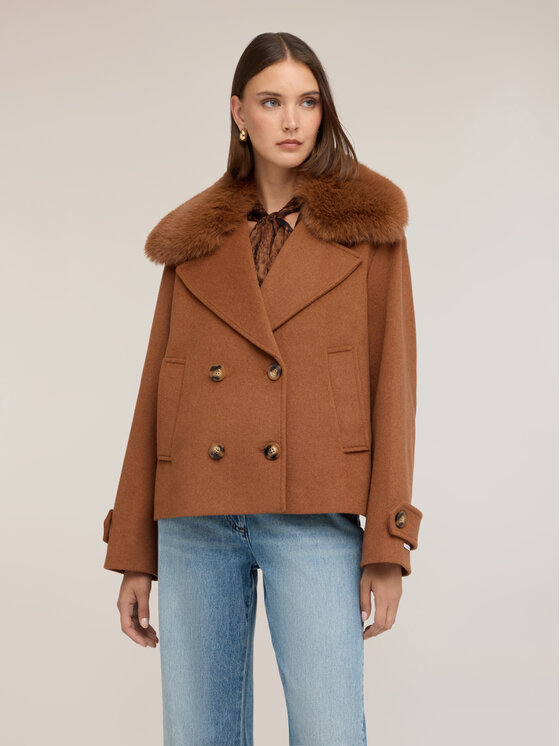 Motivi Motivi Cappotto invernale R031W000209N012 Marrone Boxy Fit