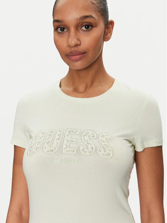 Guess Guess Tricou W5GI04 J1314 Galben Slim Fit