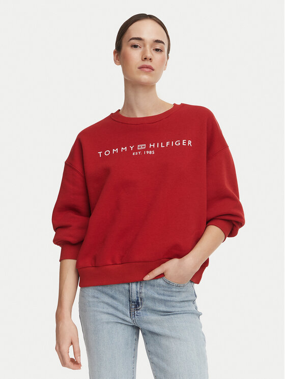 Tommy Hilfiger Tommy Hilfiger Bluza WW0WW47831 Czerwony ciemny Regular Fit