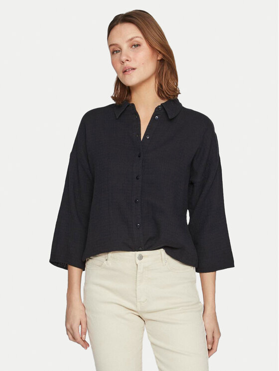 Vila Vila Camicia Lania 14089485 Nero Regular Fit