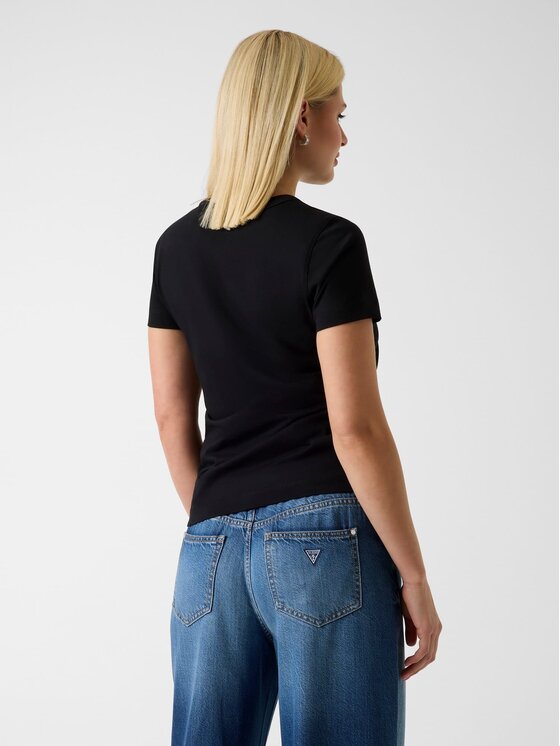 Guess Guess Футболка W6GI08 K3023 Чорний Regular Fit