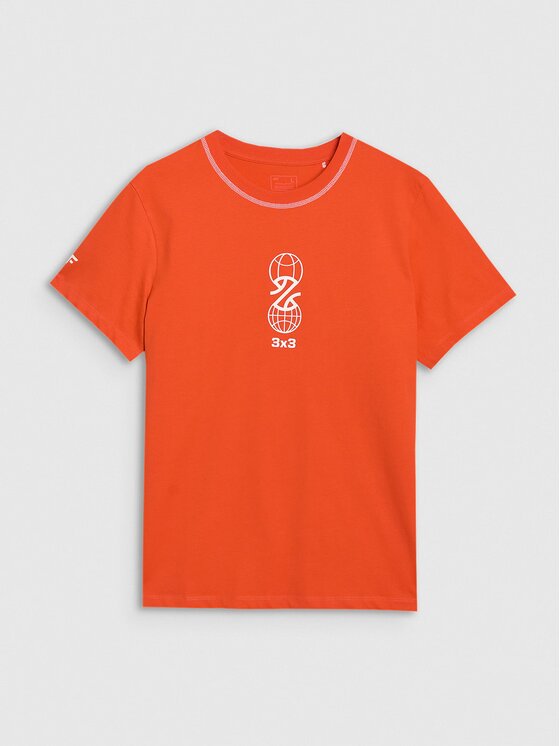 4F 4F T-Shirt BASKET Pomarańczowy Regular Fit