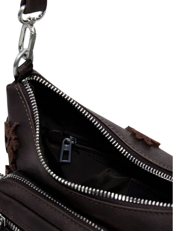 Desigual Desigual Torba BAG_STENCIL FLOWER MEDELLIN MINI CHOCO Brązowy