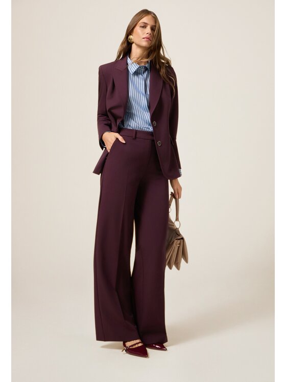 Oltre Oltre Pantaloni di tessuto P029R108784N036 Bordeaux Baggy Fit