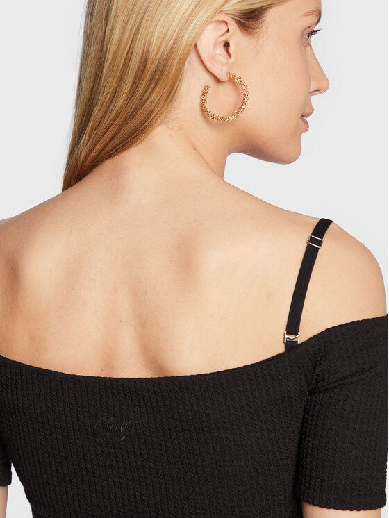 Guess Guess Bluzka France W2YP11 KB7E2 Czarny Slim Fit