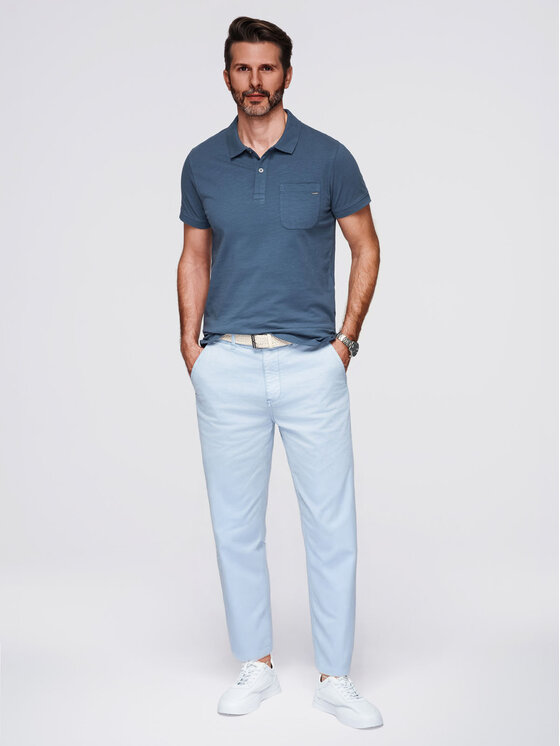 Ombre Ombre Polo OM-POWS-0142 Granatowy Regular Fit