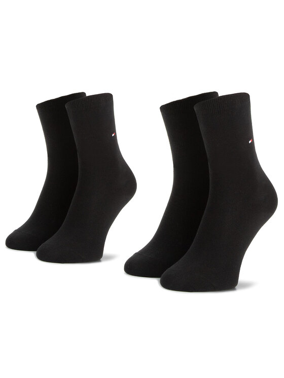 Tommy Hilfiger Tommy Hilfiger 2er-Set hohe Damensocken 371221 Schwarz