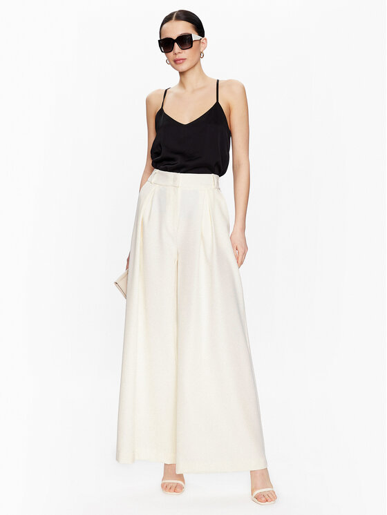 Pantaloni di tessuto 23EB564/43GE Écru Wide Leg
