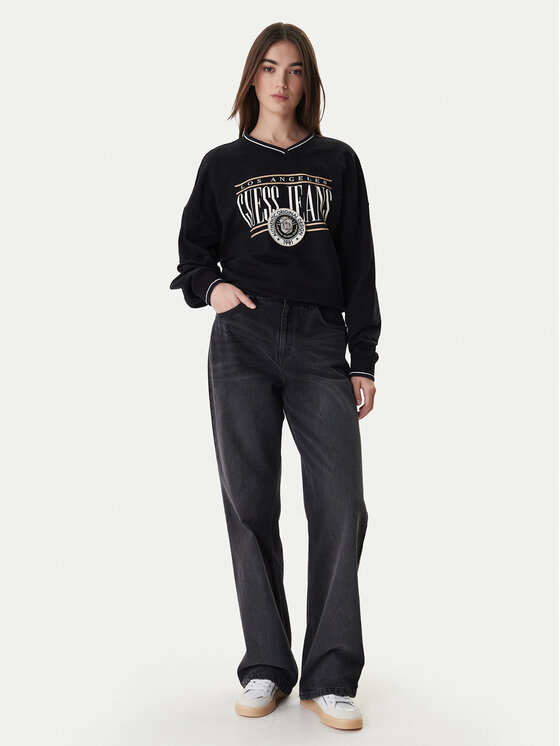 Guess Jeans Guess Jeans Felpa W6RQ09 K68I4 Nero Oversize