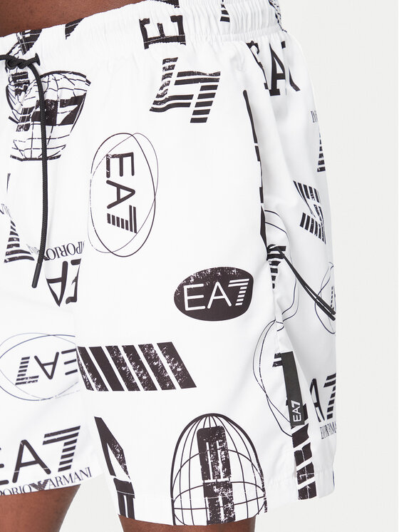EA7 Emporio Armani EA7 Emporio Armani Plavecké šortky 7M000520 AF13069 F0043 Biela Regular Fit