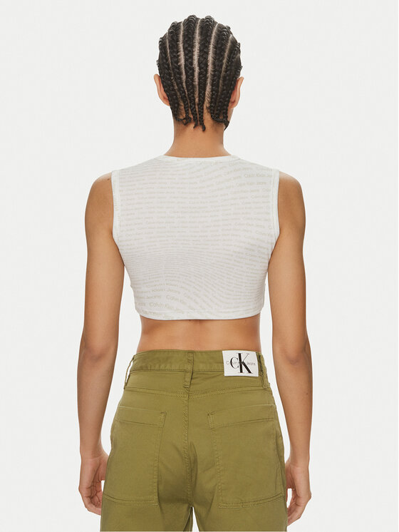 Calvin Klein Jeans Calvin Klein Jeans Top J20J223163 Biały Slim Fit