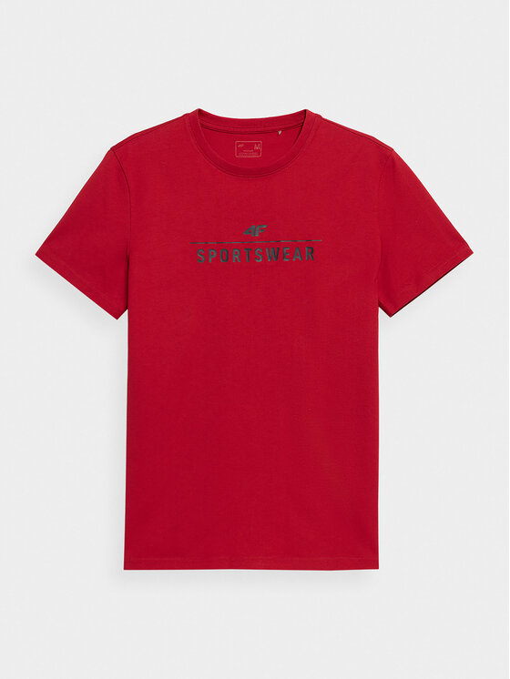 4F 4F T-krekls 4FSS23TTSHM539 Sarkans Regular Fit