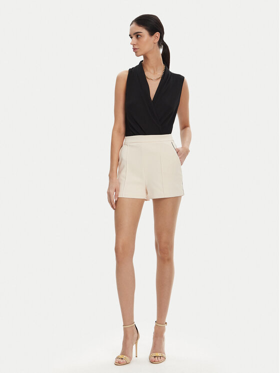 Elisabetta Franchi Elisabetta Franchi Szövet rövidnadrág SH-008-51E2 Bézs Regular Fit