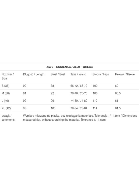 Awama Awama Sukienka letnia A509 Kolorowy Basic Fit