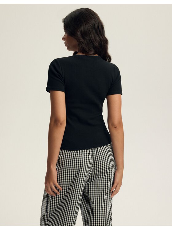 Esotiq Esotiq T-Shirt 44365 Czarny Regular Fit