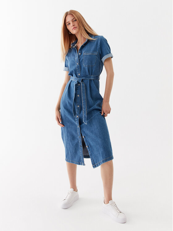 ONLY ONLY Sukienka jeansowa 15283308 Niebieski Loose Fit