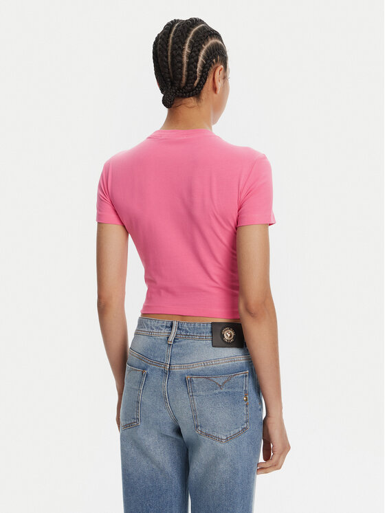 Versace Jeans Couture Versace Jeans Couture Тишърт 78HAHC05 Розов Slim Fit