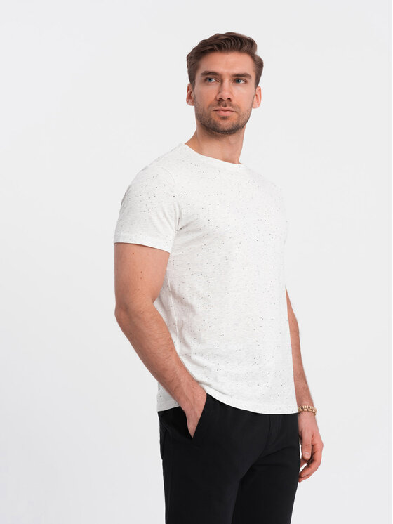 Ombre Ombre T-Shirt OM-TSCT-0178 Écru Regular Fit