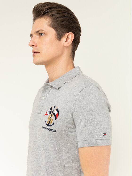 Tommy Hilfiger Tommy Hilfiger Polo Crest Embroidery MW0MW12402 Szary Regular Fit