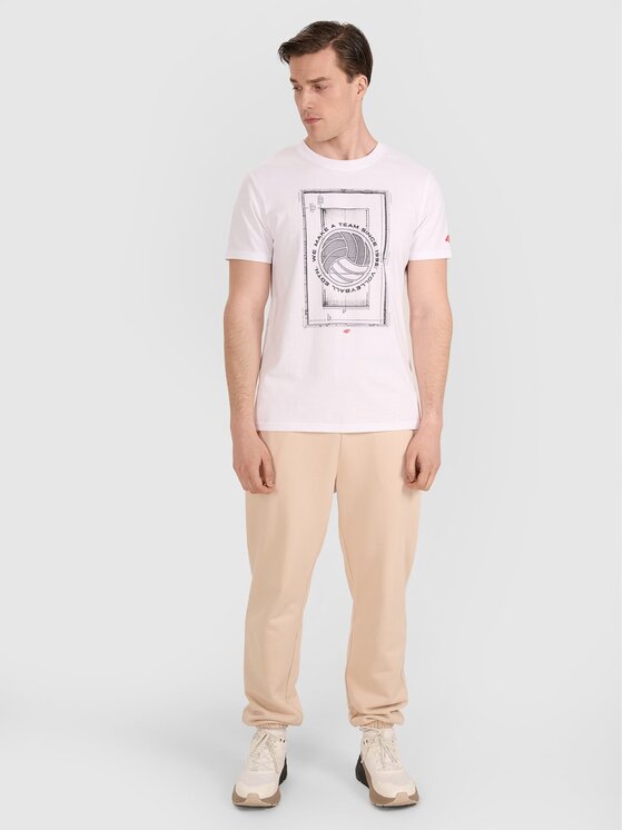 4F 4F T-Shirt 4FRAW25TTSHM3236-10S Biały Regular Fit