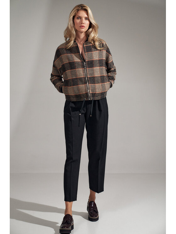 FIGL FIGL Spodnie damskie M720 Czarny Regular Fit