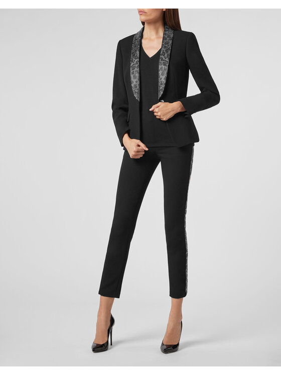 PHILIPP PLEIN PHILIPP PLEIN Spodnie materiałowe 22047 Czarny Regular Fit