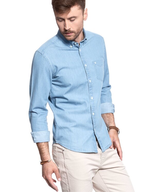 Wrangler Wrangler Camicia BUTTON DOWN Blu Slim Fit