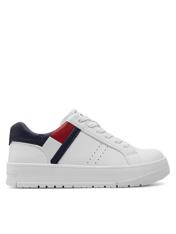 Sneakers Tommy Hilfiger Flag Low Cut Lace-Up T3X9-33356-1355 S Alb