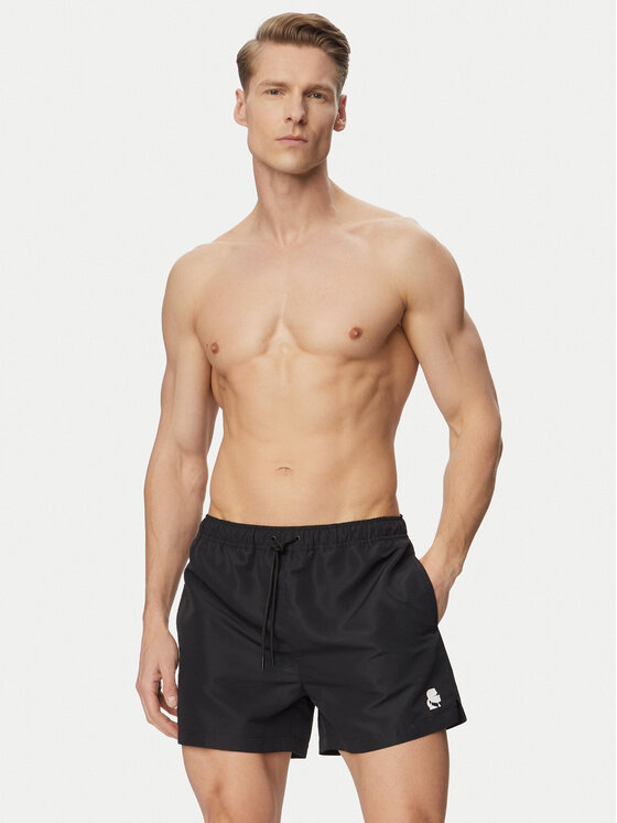 KARL LAGERFELD KARL LAGERFELD Pantaloncini da bagno B1M46011 Nero Regular Fit