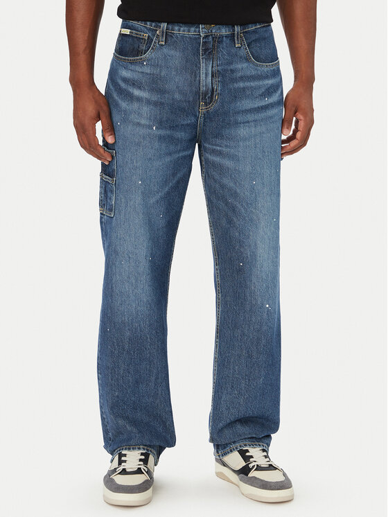 Guess Jeans Jeans hlače M6YAB3 D2255 Modra Relaxed Fit