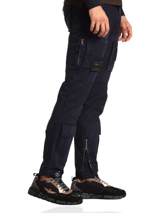 Aeronautica Militare Aeronautica Militare Pantaloni di tessuto Anti-G Blu scuro Regular Fit