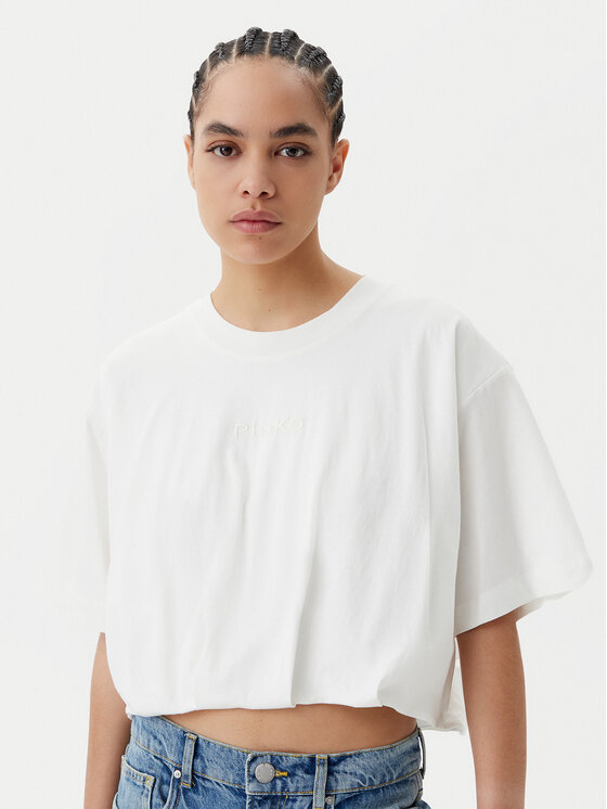 PINKO PINKO T-Shirt Torrone 104257 A2F8 Bílá Regular Fit