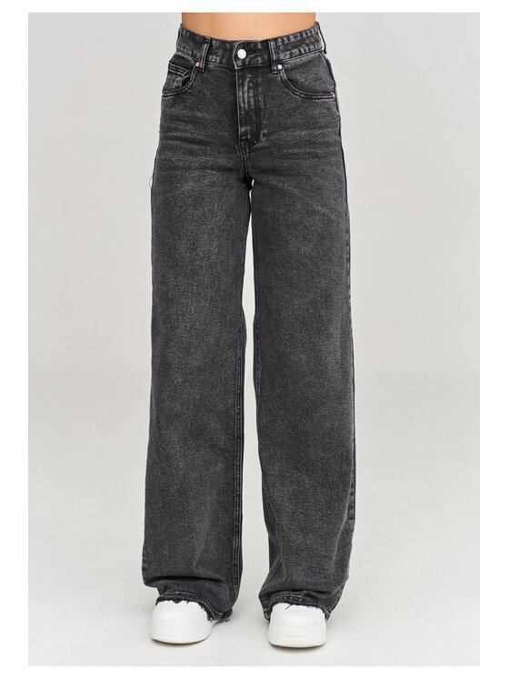 Makadamia Makadamia Jeansy C108 Czarny Loose Fit