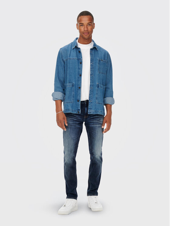 Only & Sons Only & Sons Traperice Weft 22023251 Tamnoplava Regular Fit