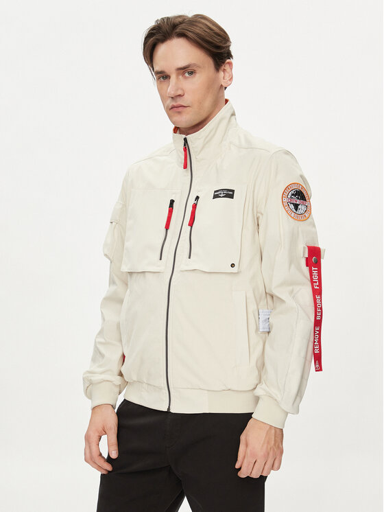 Aeronautica Militare Bomber Jakna 241AB2152CT3260 Écru Regular Fit