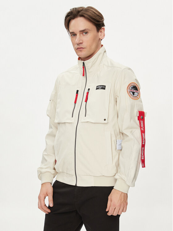 Aeronautica Militare Aeronautica Militare Bunda bomber 241AB2152CT3260 Écru Regular Fit