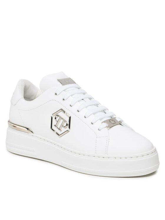 PHILIPP PLEIN PHILIPP PLEIN Sneakersy Leather Lo-Top Sneaker FABS USC0379 PLE075N Bílá