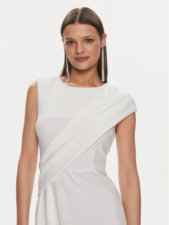 Rinascimento Rinascimento Sukienka koktajlowa CFC0019379002 Biały Regular Fit